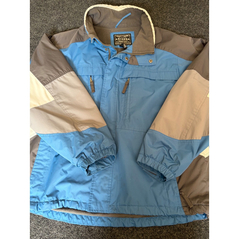 Arizona Jean Co Performance Gear Winter Jacket Blue Colorblock Fleece Lined XL